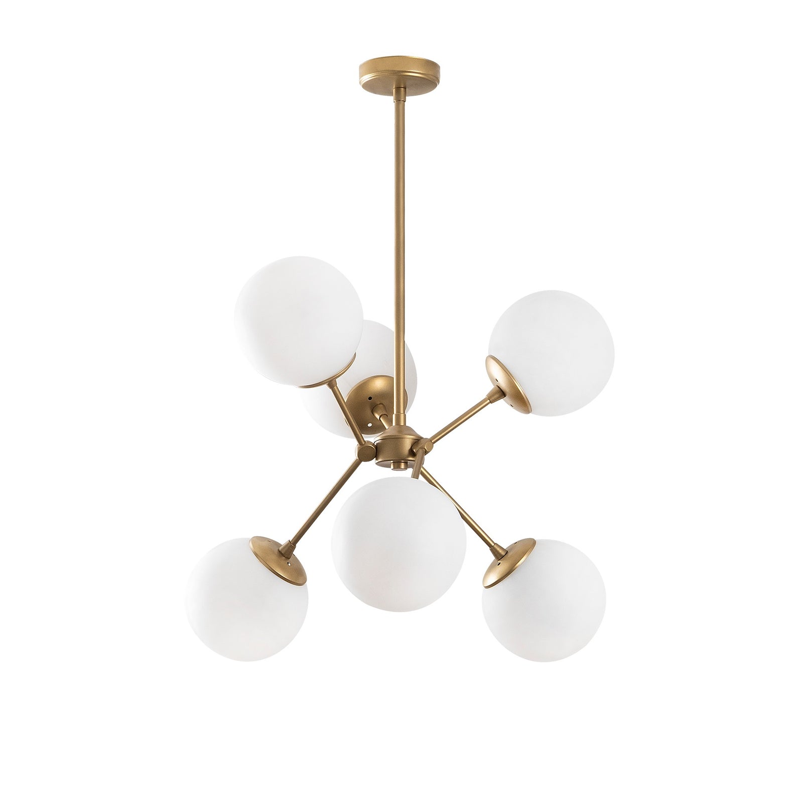 Produktbillede af LUMI Pistoia loftlampe hvid glas og guldfarvet metal i premium kvalitet