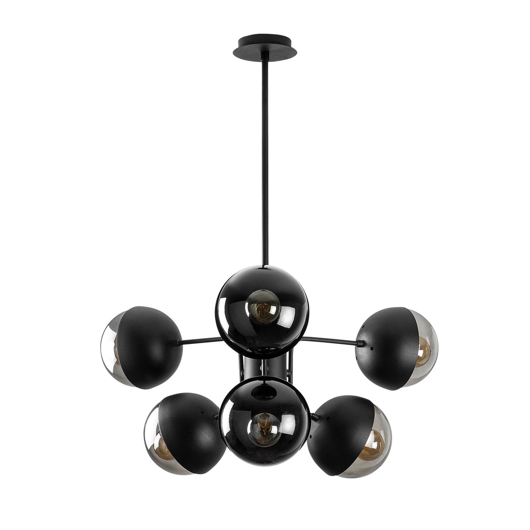 LUMI Braga loftlampe glas og sort metal