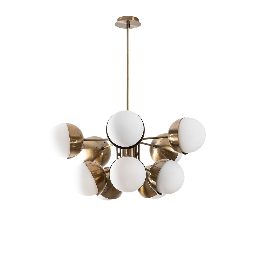 LUMI Trani loftlampe hvid glas og guld metal