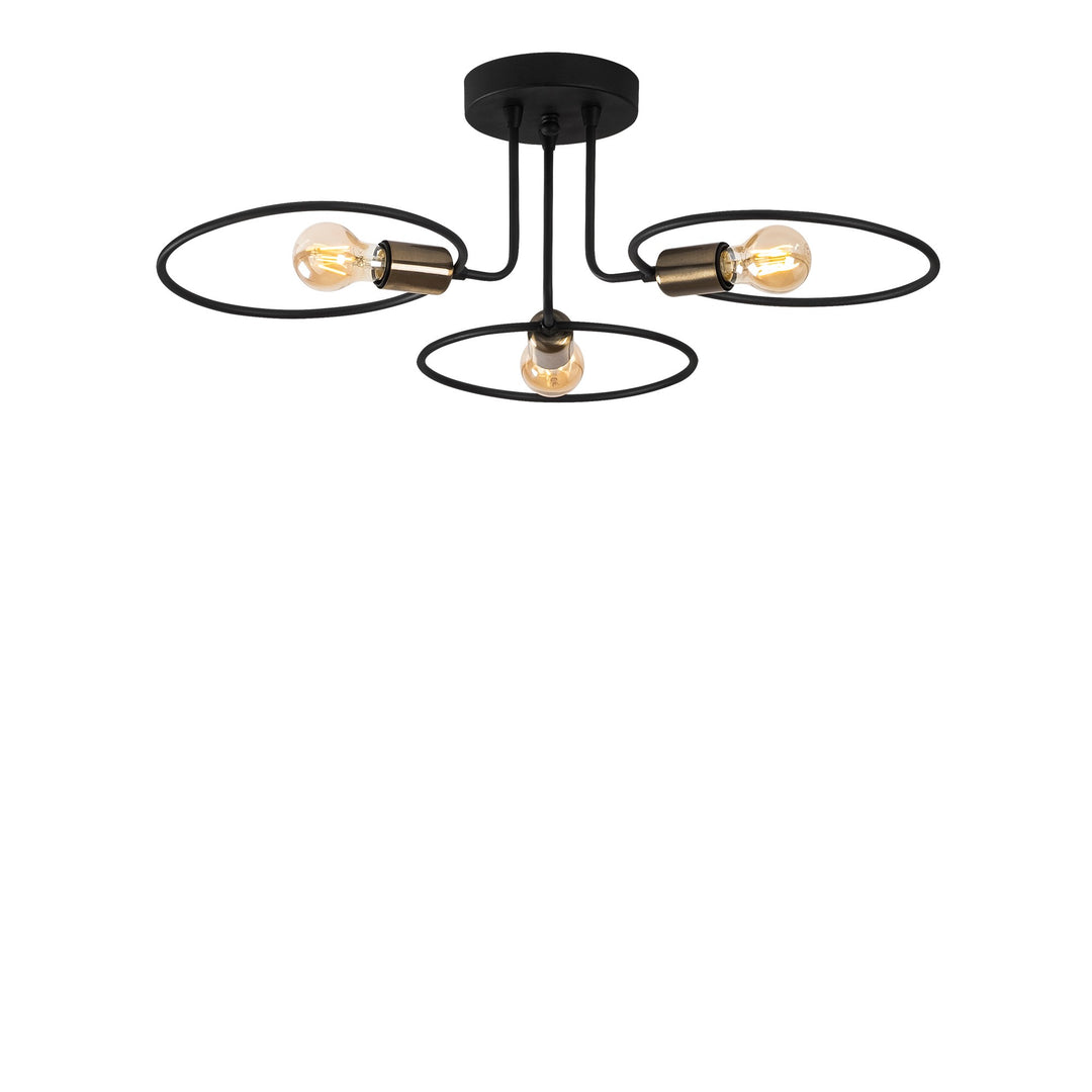 LUMI Cirkel loftlampe sort jern