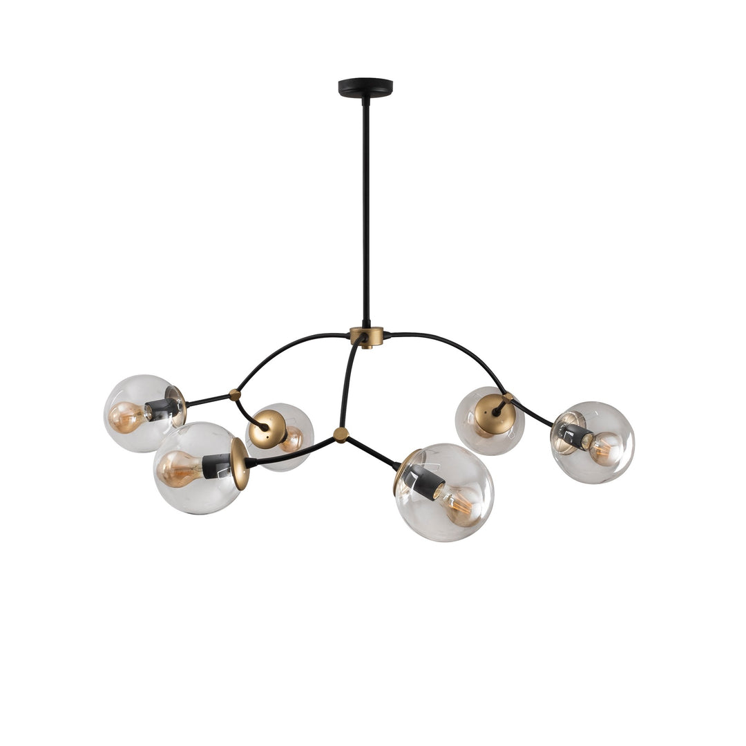 LUMI Ferrol loftlampe glas og sort metal
