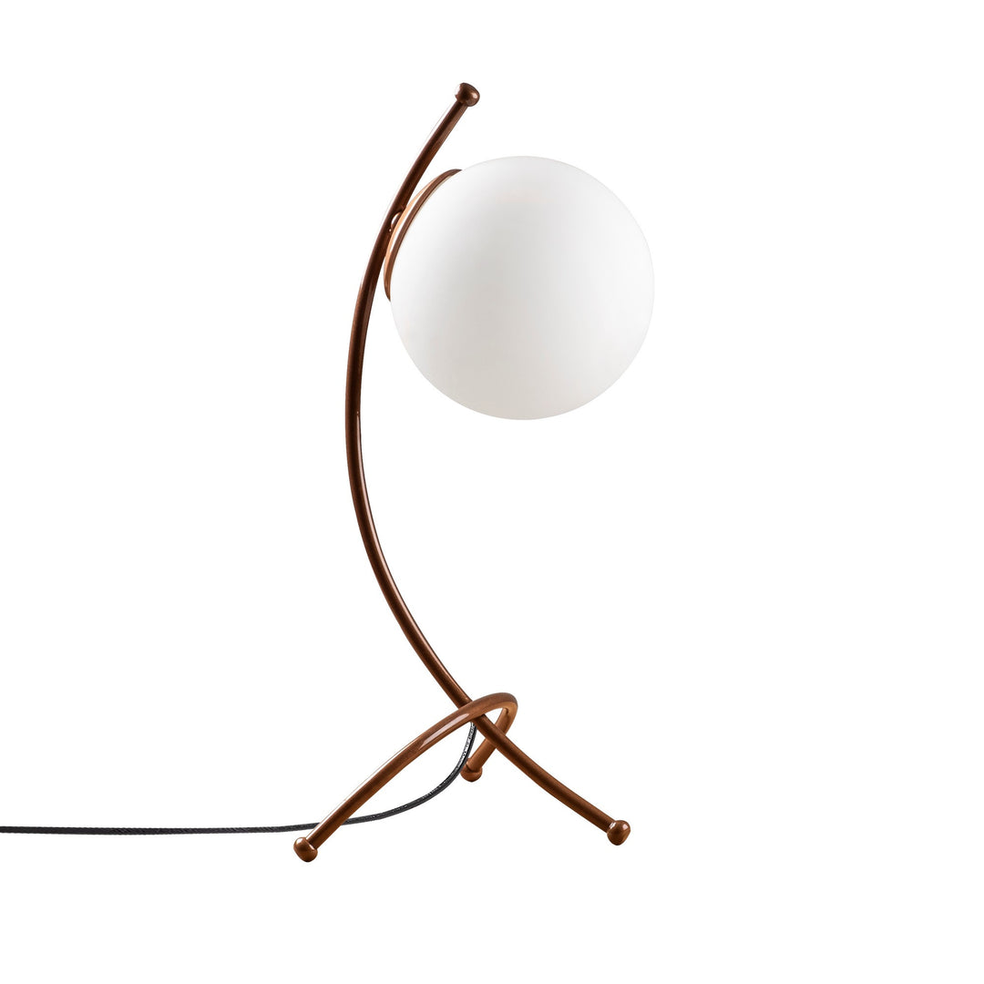 LUMI Sarreguemines bordlampe hvid glas og guld metal