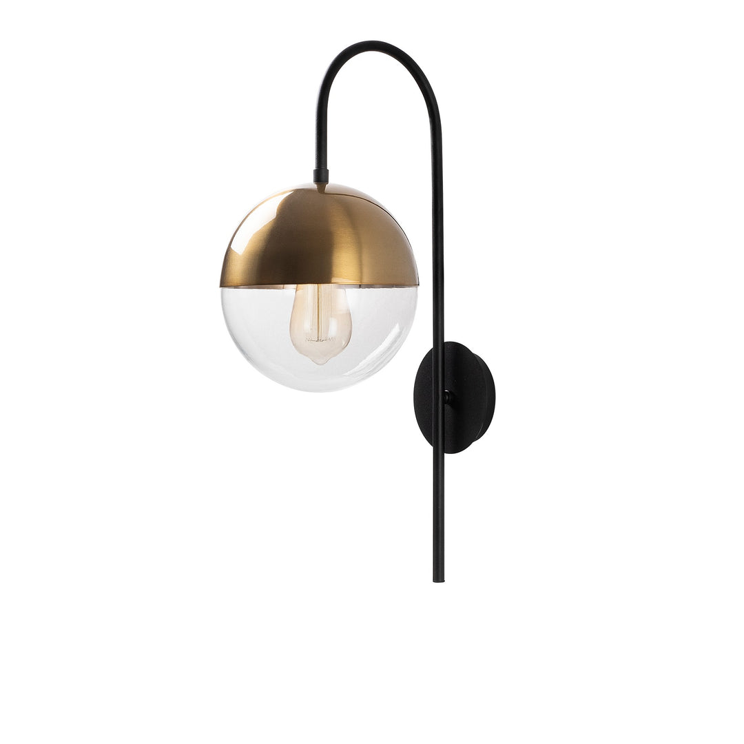 LUMI væglampe glas og guld/sort metal