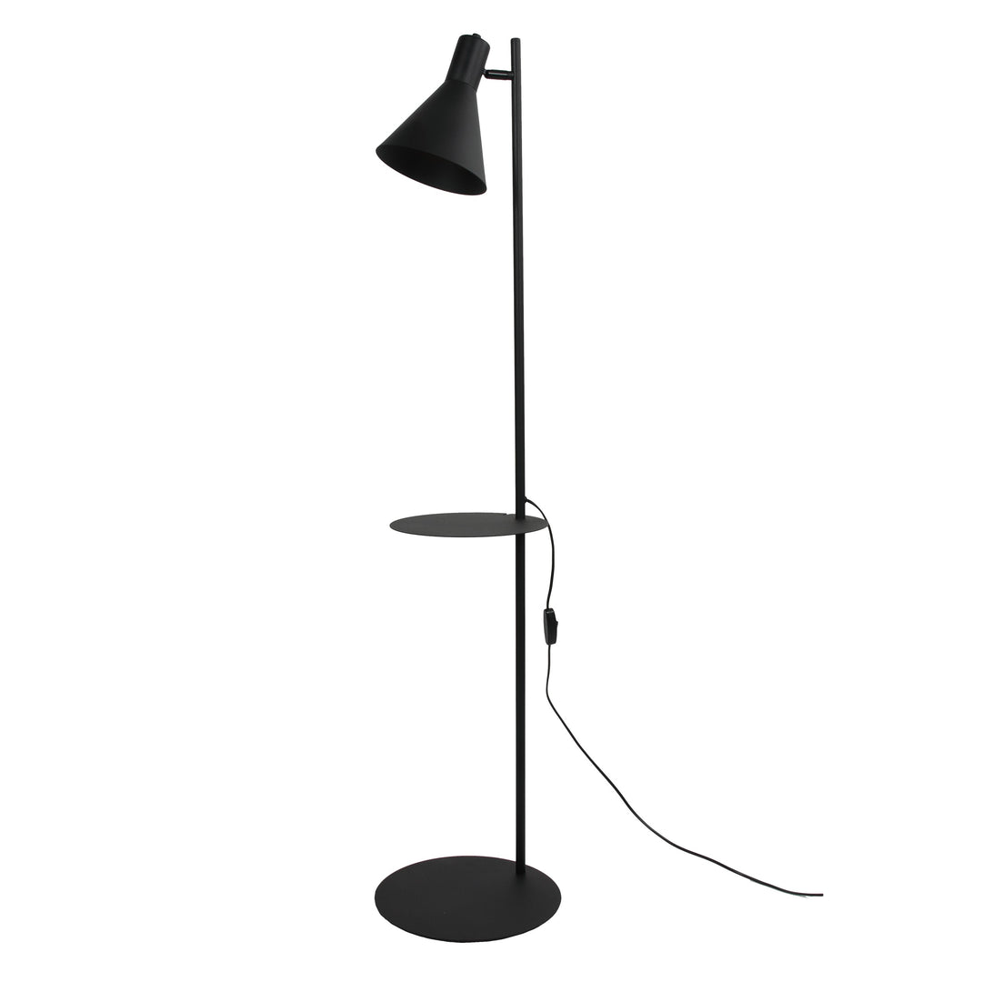 TK Jump gulvlampe m. 1 hylde sort metal