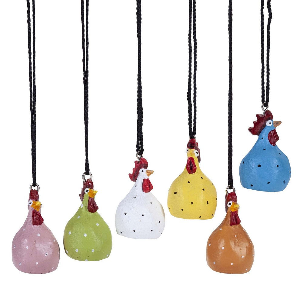 Produktbillede af Nääsgränsgården Høns ophæng mix hvid gul grøn pink orange turkis i premium kvalitet