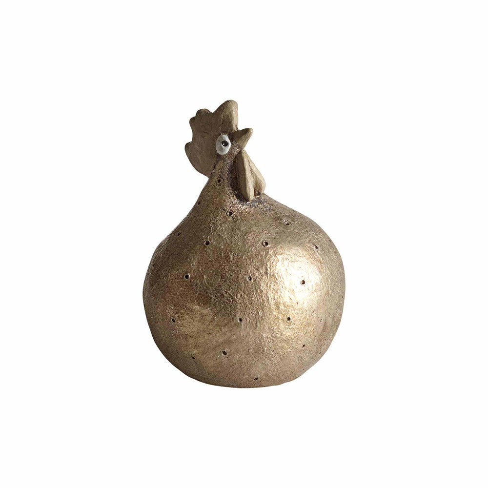 Produktbillede af Nääsgränsgården Høne Shimmer sand/guld H.9,6cm i premium kvalitet