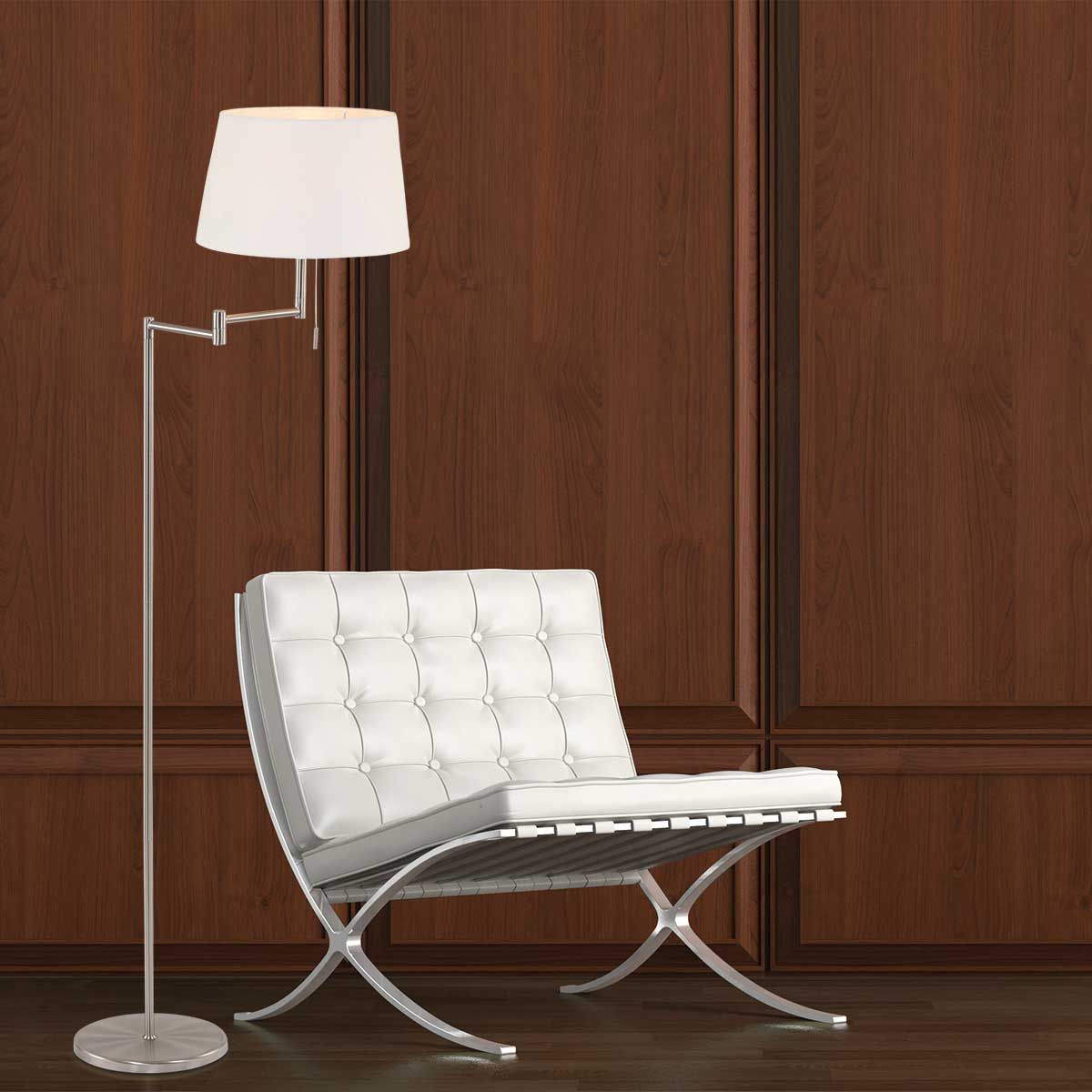 Produktbillede af Arnott gulvlampe i metal og stofskærm Glas og bronze på tilbud i høj kvalitet