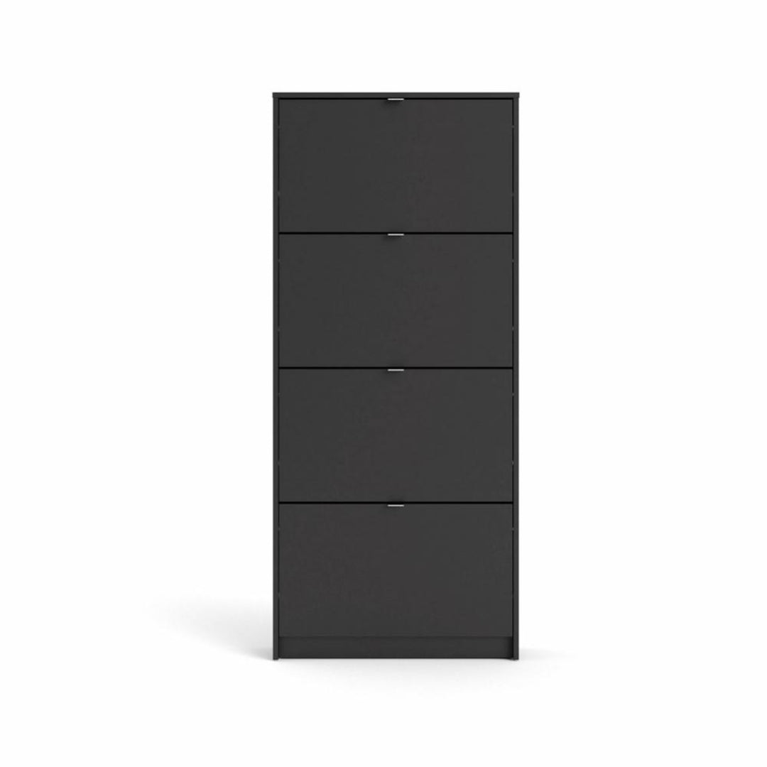 Produktbillede af TVILUM Shoes skoskab m. 4 klaplåger med 1 rum sort folie i premium kvalitet