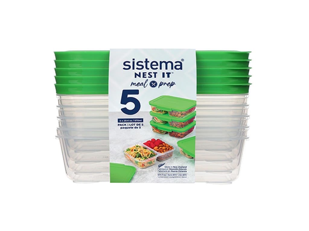 Produktbillede af Sistema Meal Prep 5Pack 870 ml i premium kvalitet