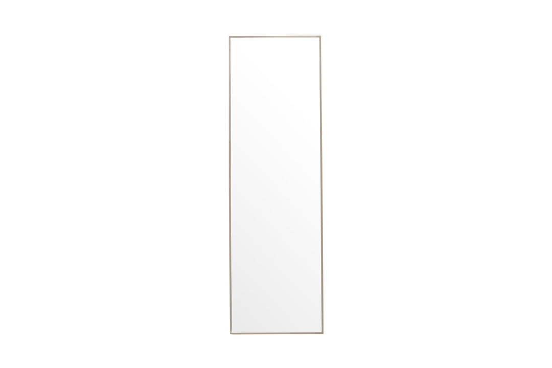 VENTURE DESIGN Orlando gulvspejl rektangulær spejlglas og beige aluminium 55x195