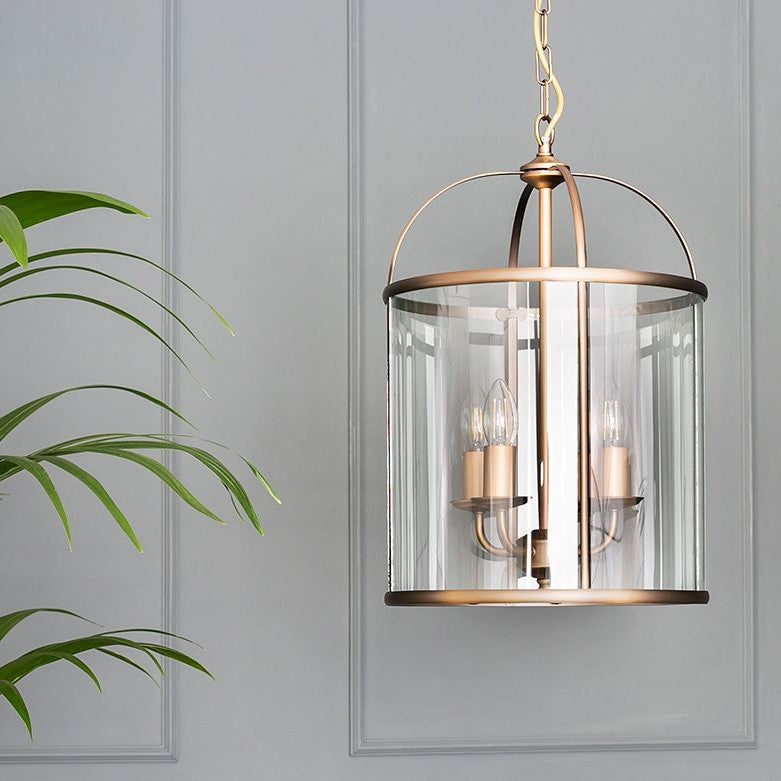 Produktbillede af Glamour loftlampe i bronze og glas diameter 31 cm. på tilbud i høj kvalitet