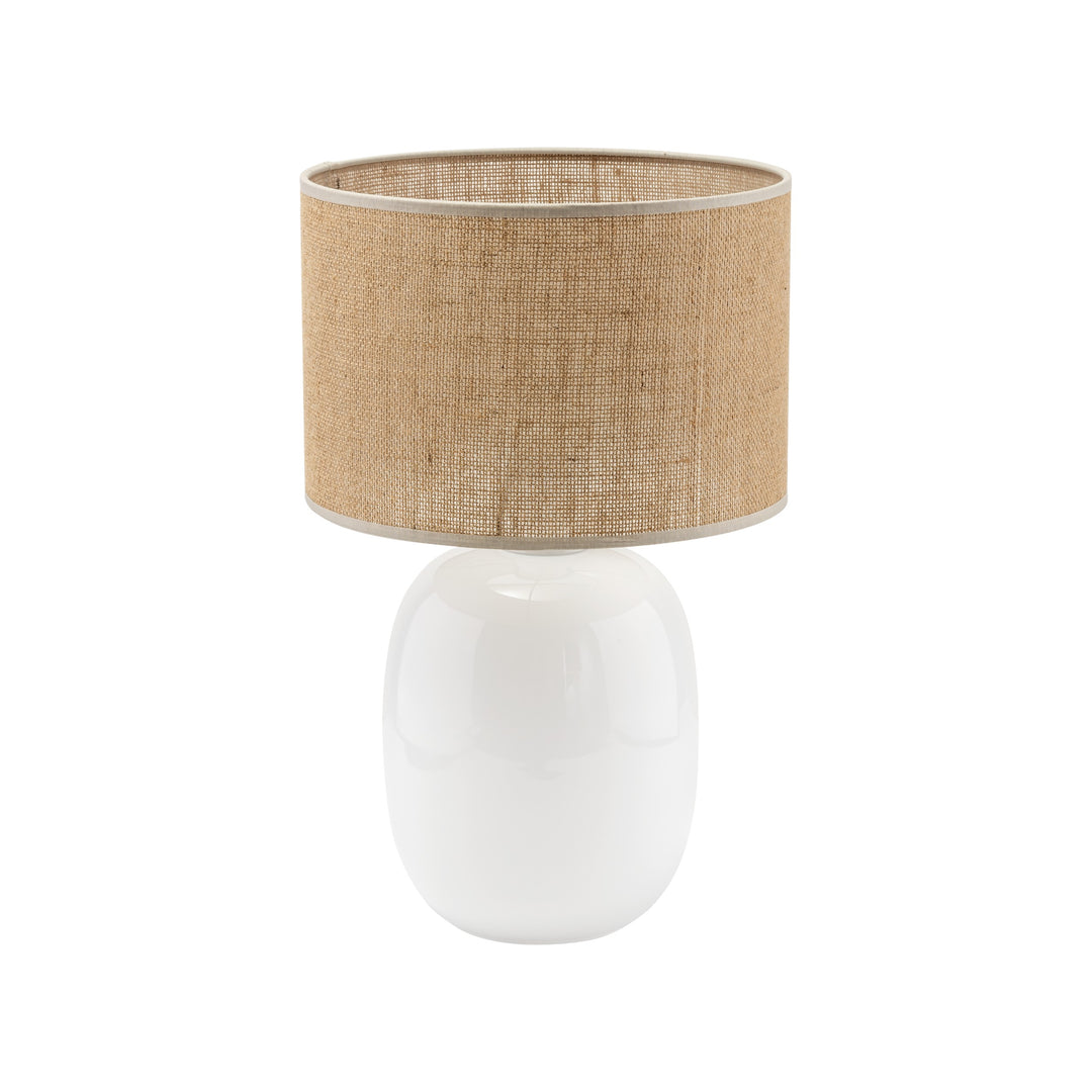 Produktbillede af TK Melody bordlampe natur jute og hvid glas i premium kvalitet