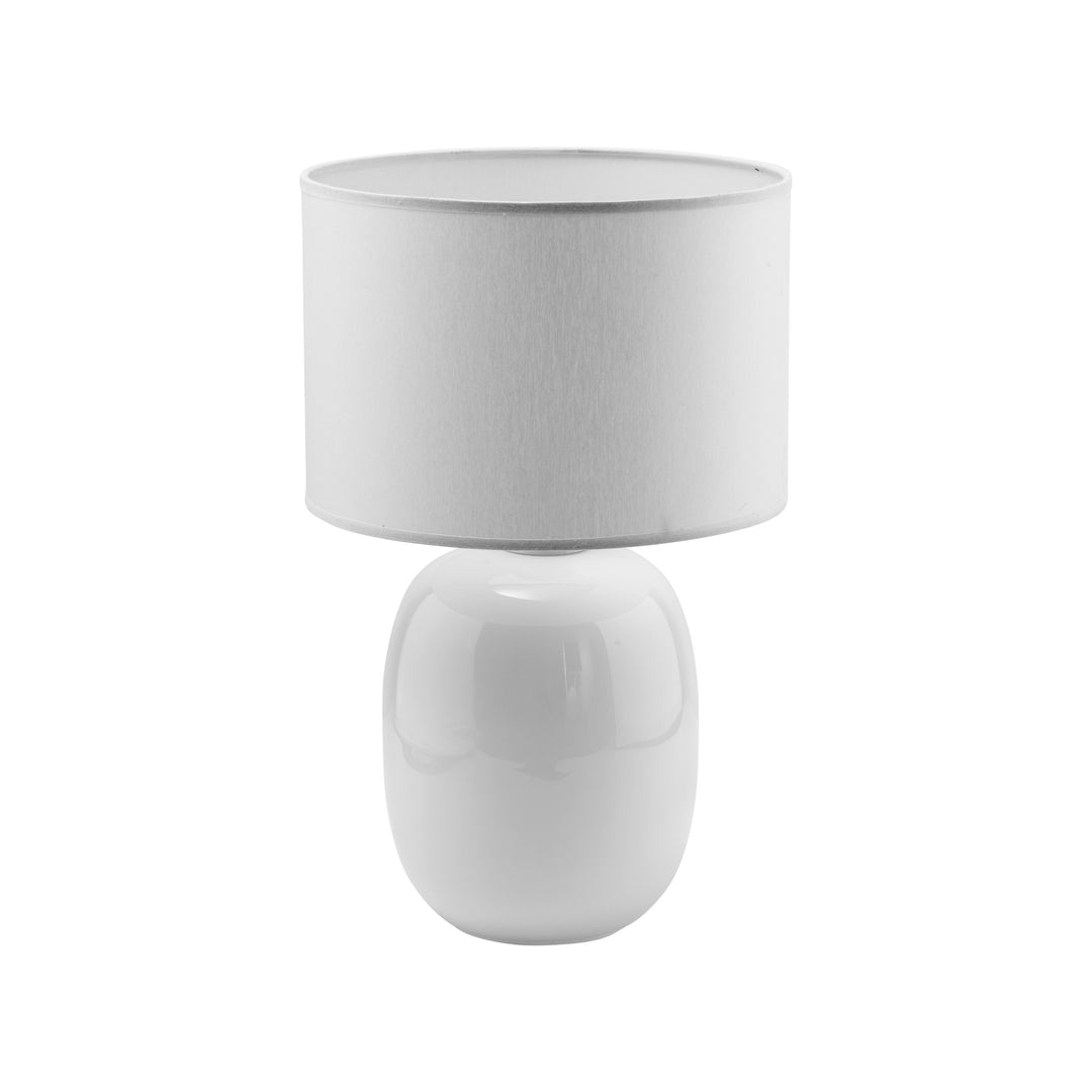 Produktbillede af TK Melody bordlampe hvid stof og hvid glas i premium kvalitet