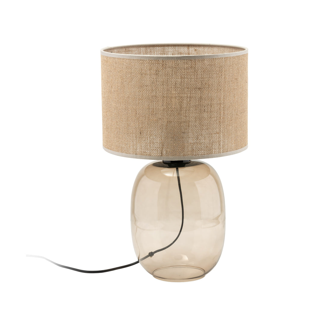 TK Melody bordlampe natur jute og topas glas