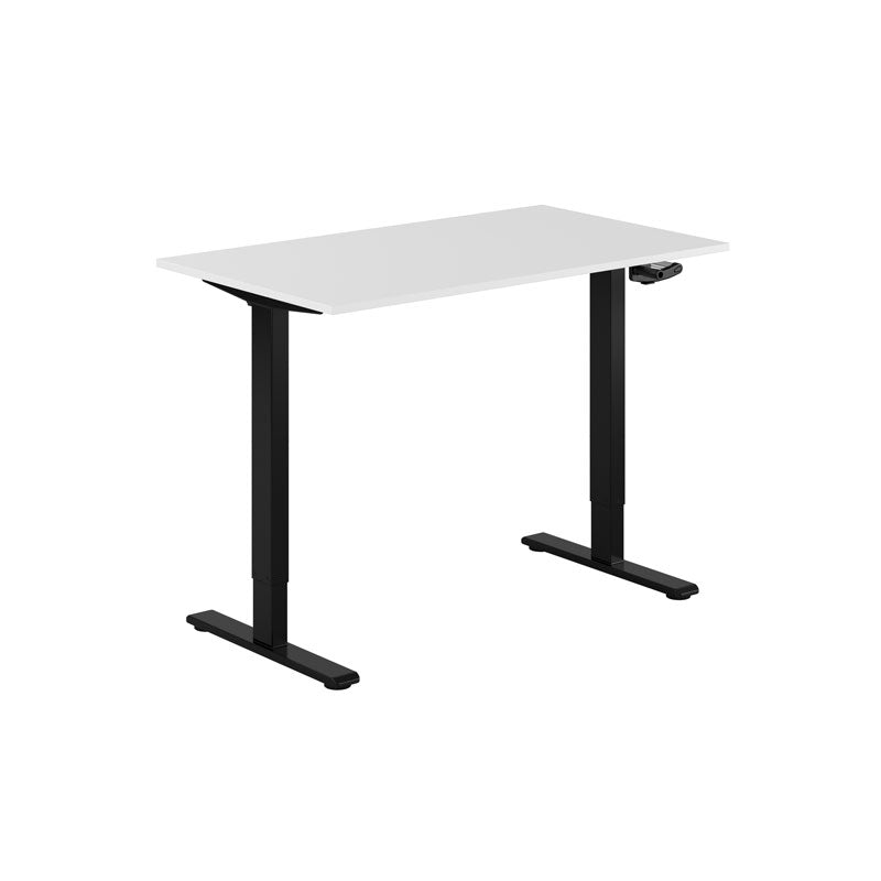 Produktbillede af ECO Hæve/Sænkebord manuelt 120x70cm Hvid-sort på tilbud
