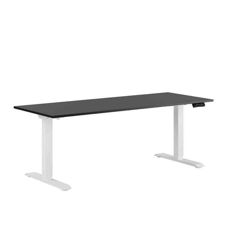 Produktbillede af Premium Hæve/Sænkebord m/2 motorer 180x70cm Sort-hvid på tilbud