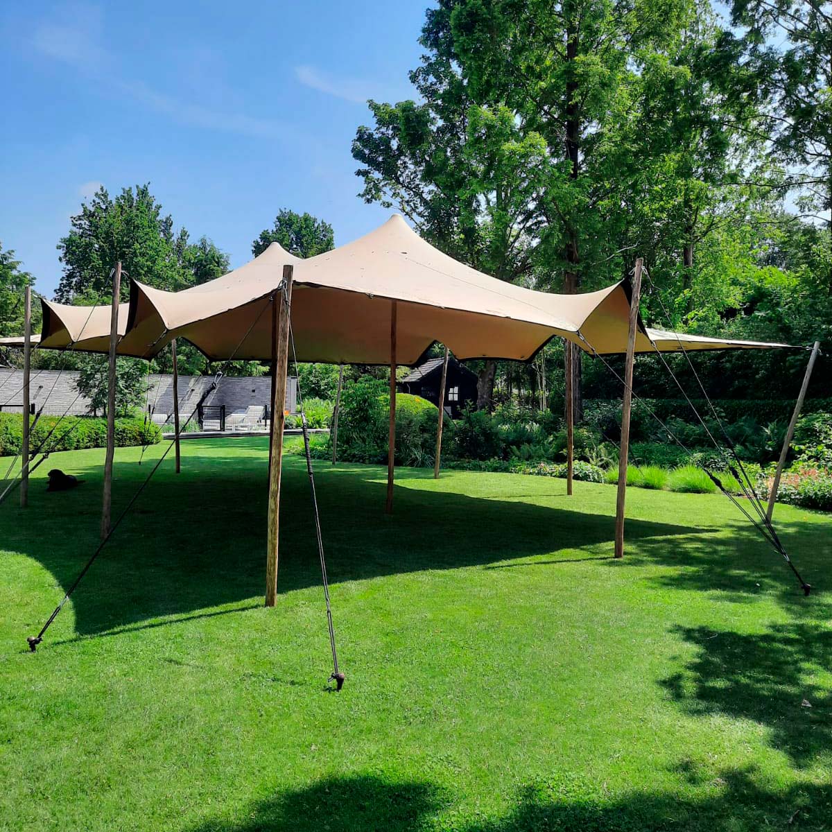 Produktbillede af Stretch Tent 7,5x10,5m dug Komplet Taupe på tilbud