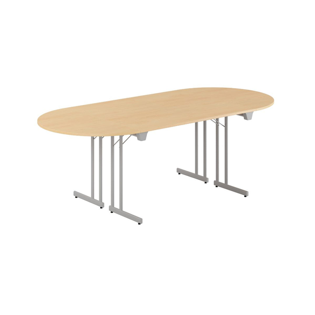 Produktbillede af Konferencebord 220x100cm Sammenklappeligt bord Bøg-grå på tilbud