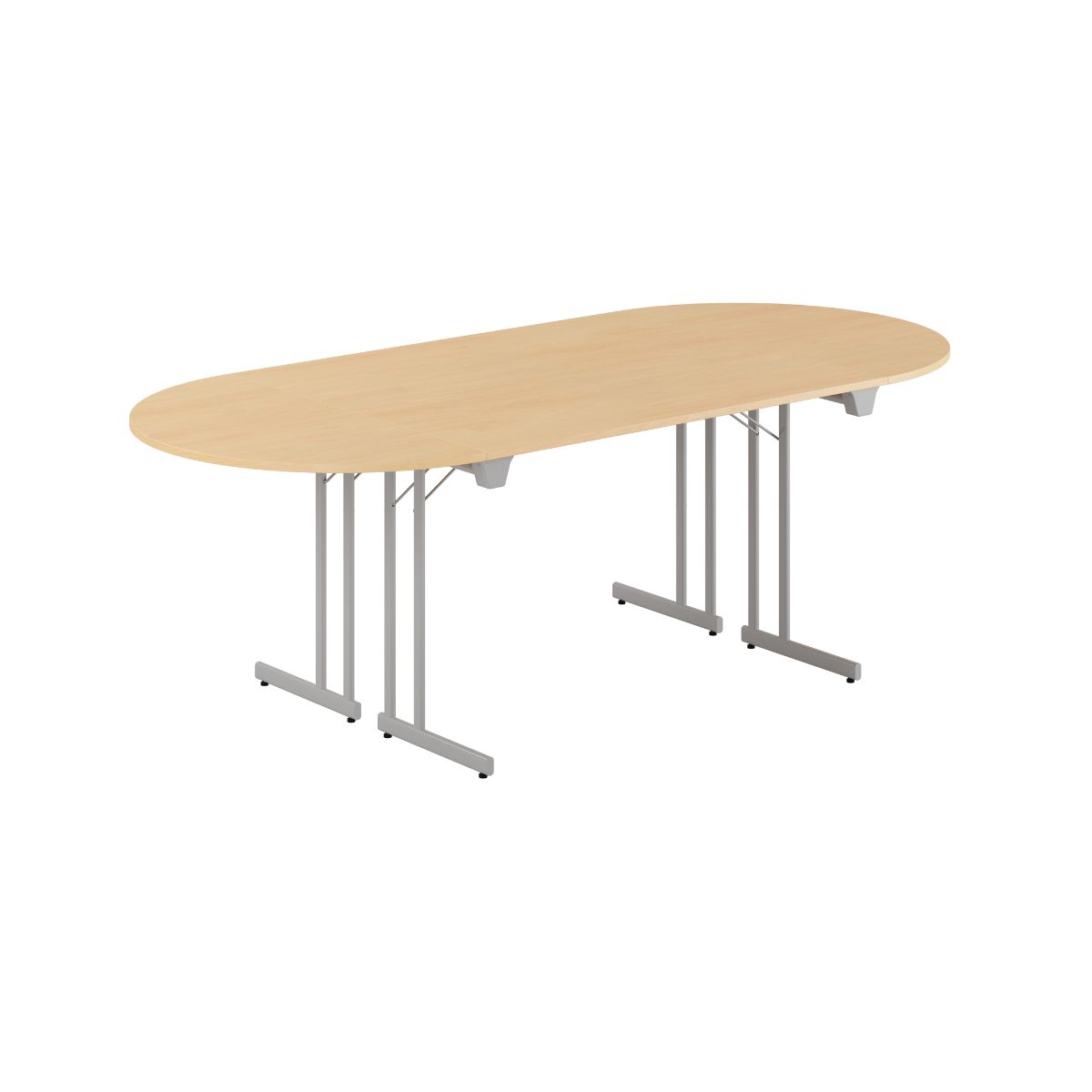 Produktbillede af Konferencebord 220x100cm Sammenklappeligt bord Bøg-grå på tilbud