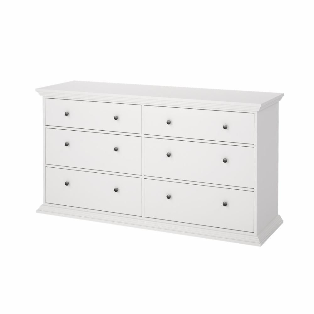 TVILUM North dobbeltkommode med 6 skuffer hvid 163,3 x 51,6 x 88,2 cm