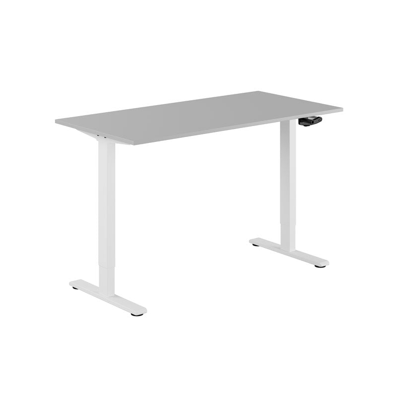 Produktbillede af ECO Hæve/Sænkebord manuelt 140x70cm Grå-hvid på tilbud