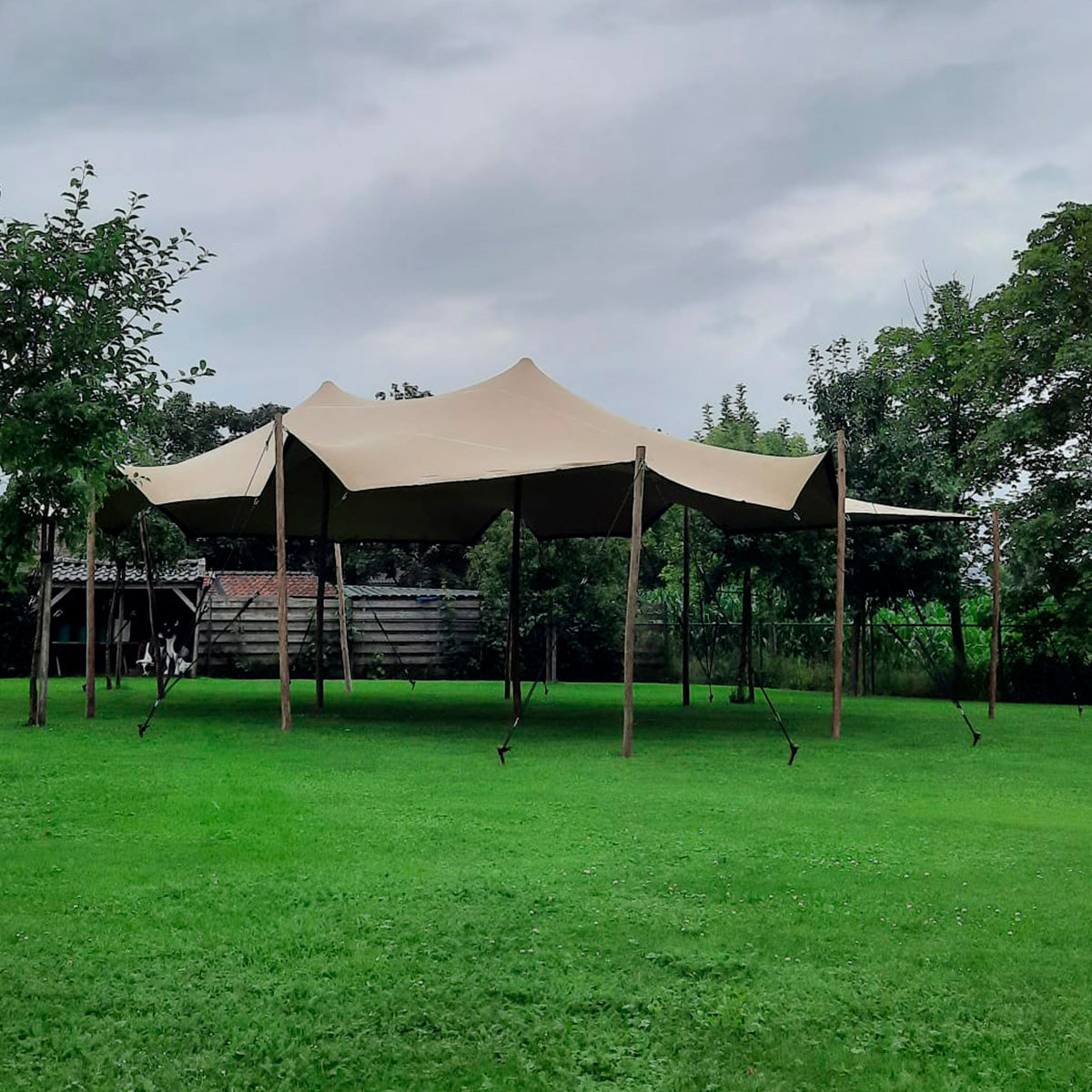 Produktbillede af Stretch Tent 6x6m dug Komplet Taupe på tilbud