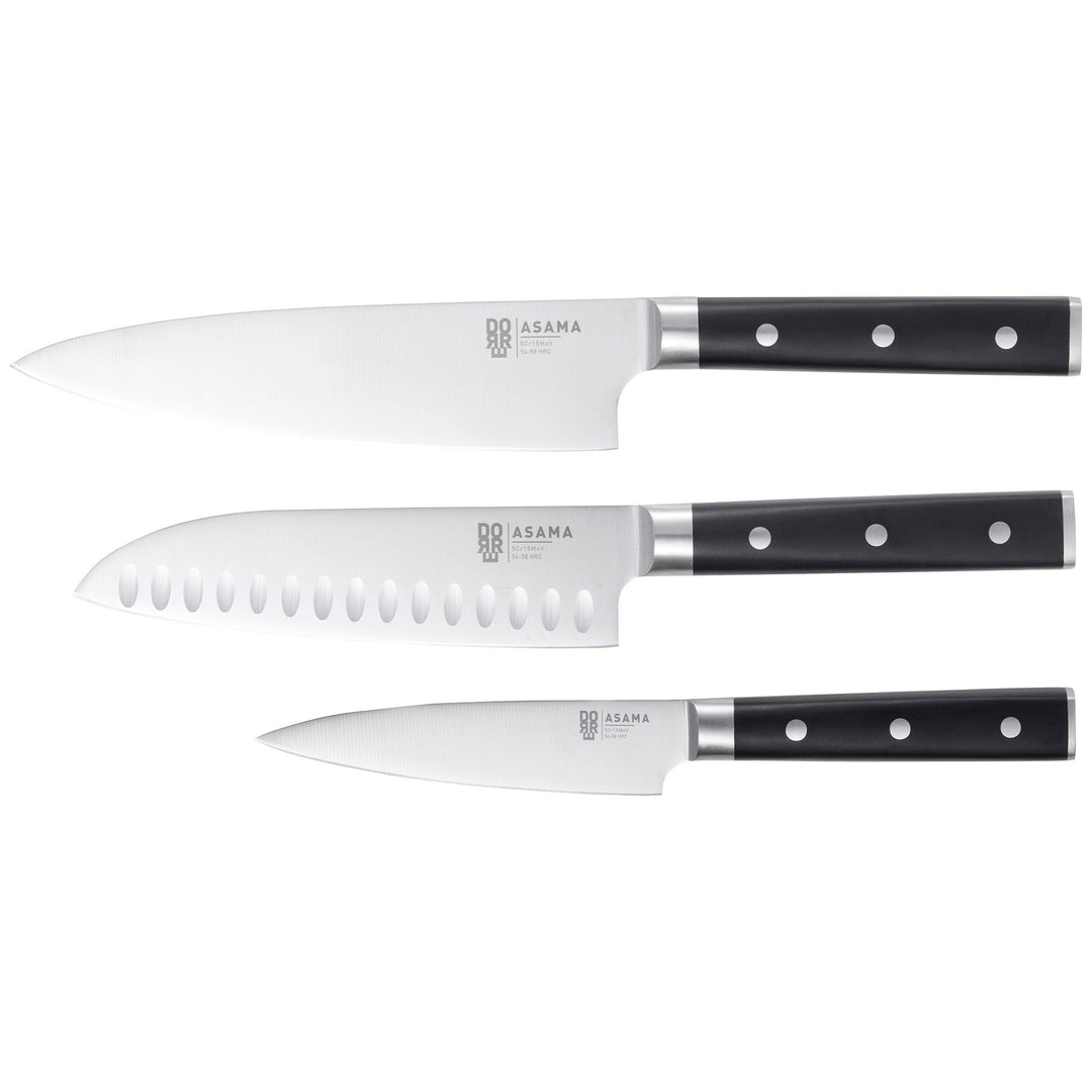 Dorre Asama knivsæt med tre køkkenknive
