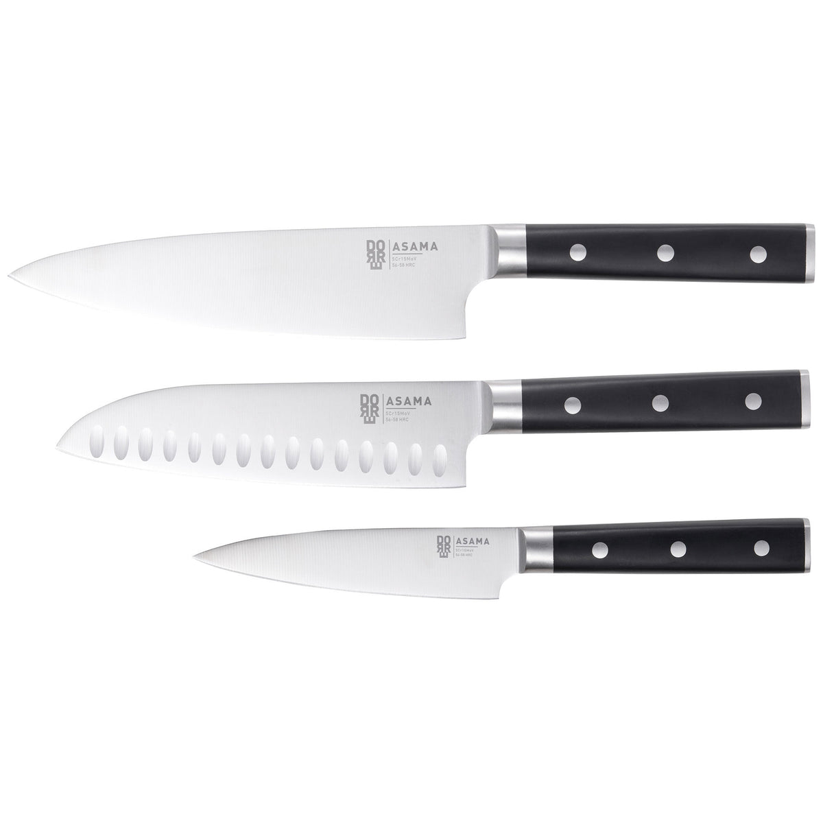 Dorre Asama knivsæt med tre køkkenknive