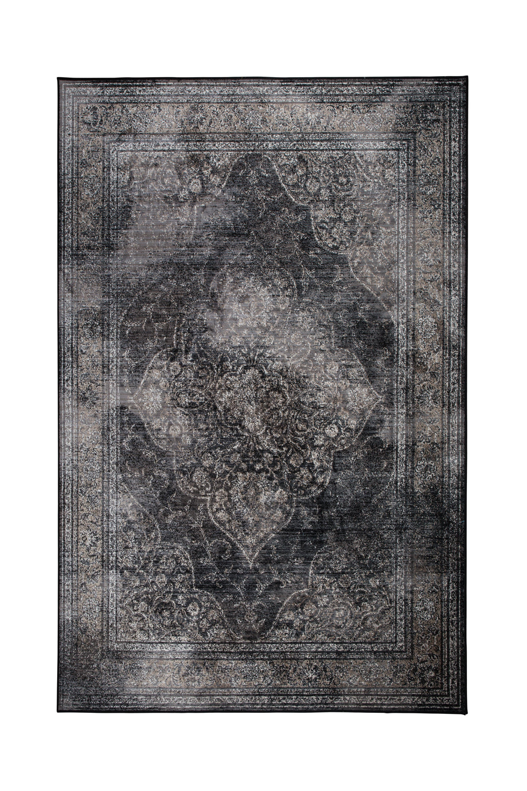 DUTCHBONE Robust gulvtæppe rektangulær sort bomuld polyester viskose 200X300