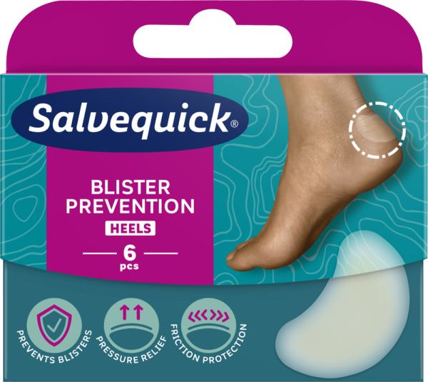 Detaljeret produktbillede af Salvequick Blister Prevention Heels (6 stk.) på tilbud