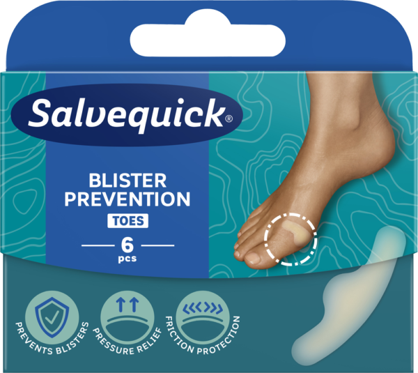 Detaljeret produktbillede af Salvequick Blister Prevention Toes (6 stk.) på tilbud