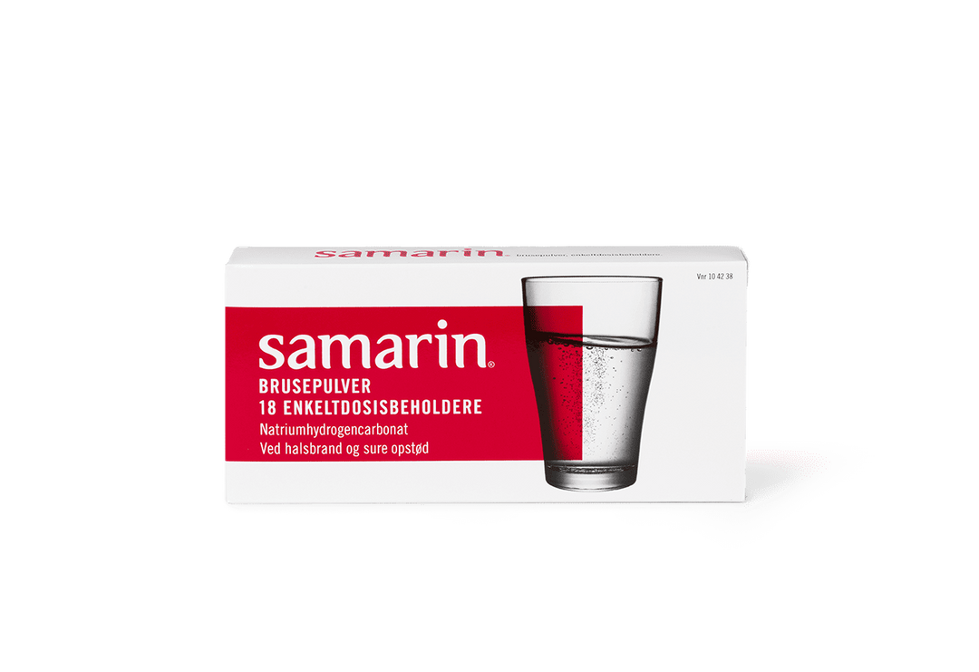 Detaljeret produktbillede af Samarin Brusepulver 18stk. på tilbud