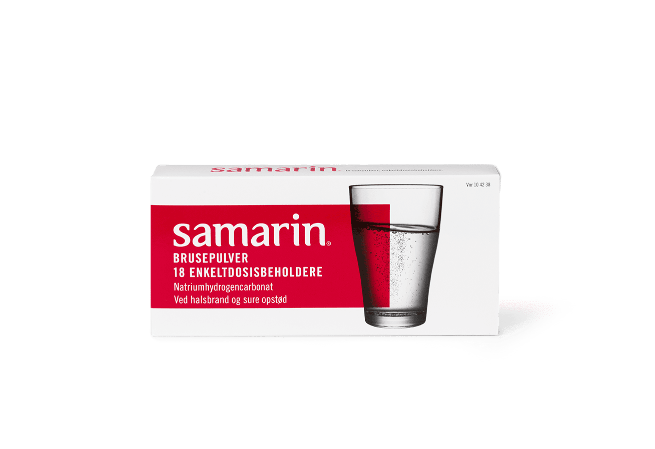 Detaljeret produktbillede af Samarin Brusepulver 18stk. på tilbud