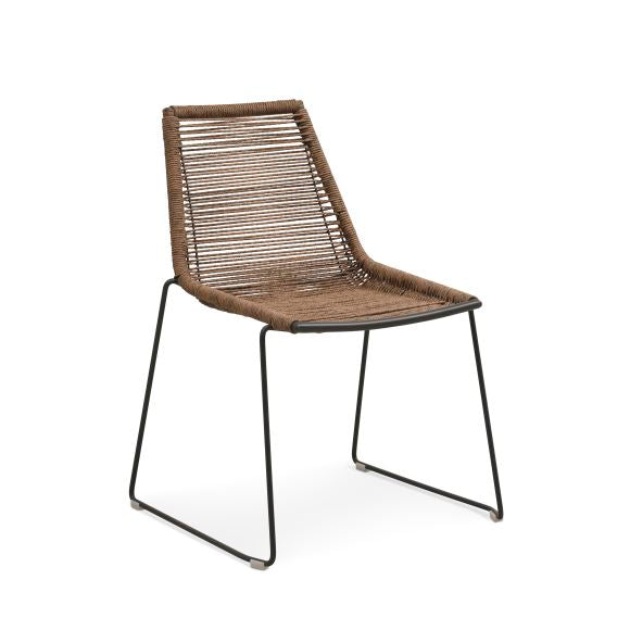 Maui havestol rattan og antracitgrå metal