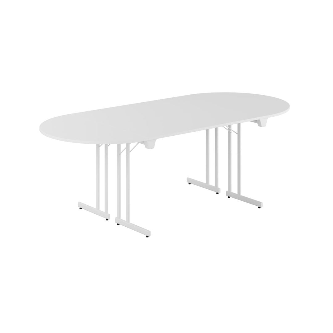 Produktbillede af Konferencebord 220x100cm Sammenklappeligt bord Hvid-hvid på tilbud