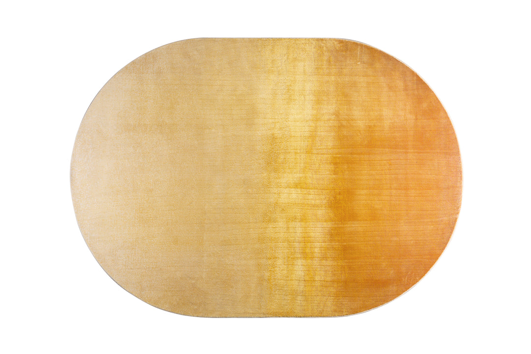 ZUIVER Sunset gulvtæppe oval gul polyester 160x230