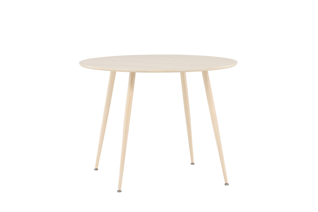 VENTURE DESIGN Plaza spisebord rund hvidvasket MDF og stål Ø100