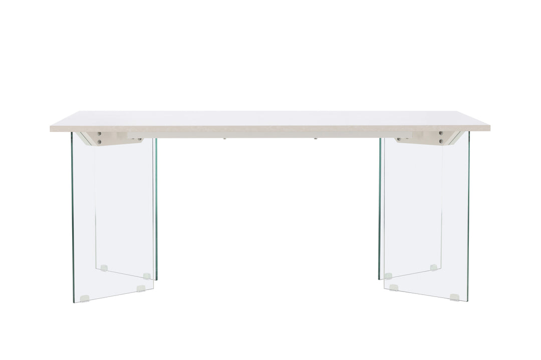 VENTURE DESIGN Ester spisebord rektangulær lysegrå betonlook MDF og glas 100x180