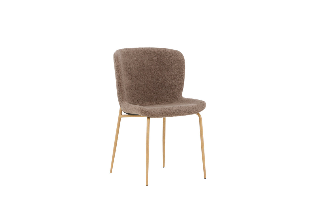 VENTURE DESIGN Modesto spisebordsstol brun polyester bamsestof og mocca stål