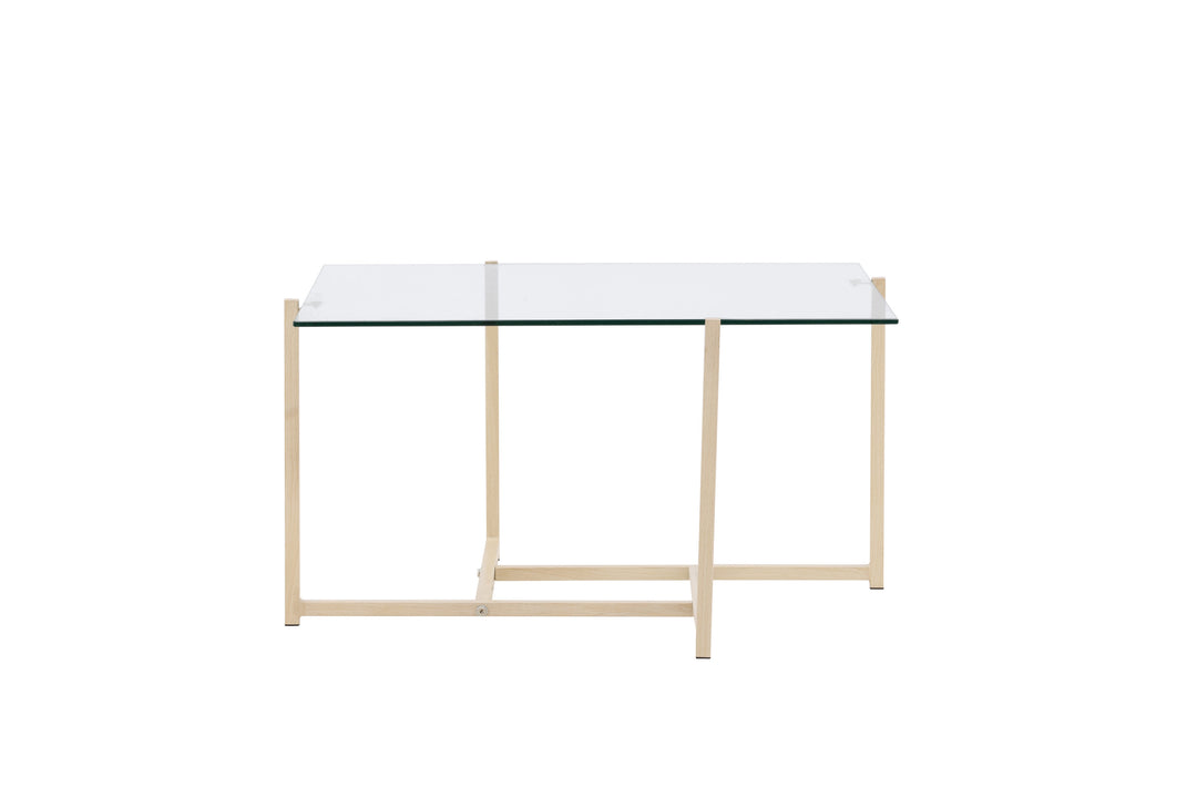 VENTURE DESIGN Hybrid sofabord kvadratisk glas og natur stål 80x80
