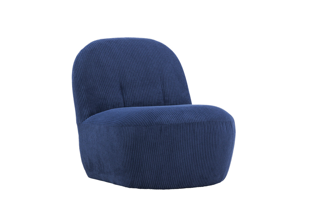 VENTURE DESIGN Mahla loungestol marineblå polyester fløjl og plastik