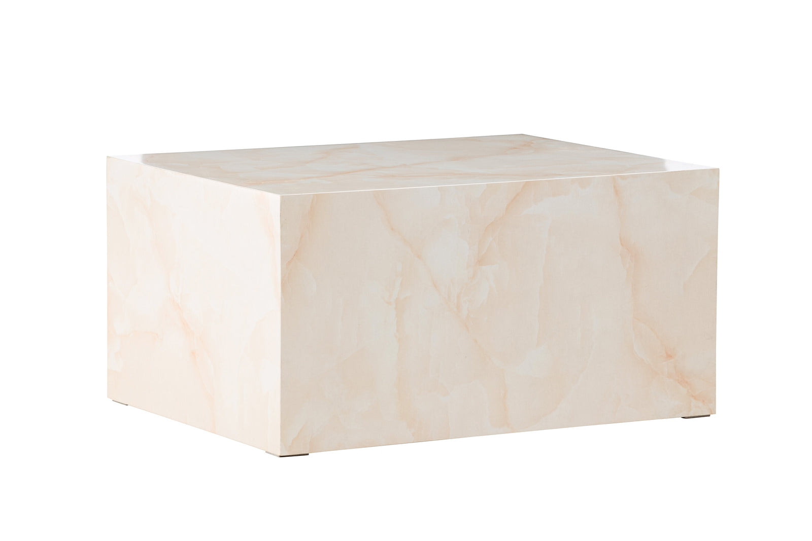 Produktbillede af VENTURE DESIGN York sofabord Lav rektangulær lysegul marmorlook MDF 80x60 i premium kvalitet