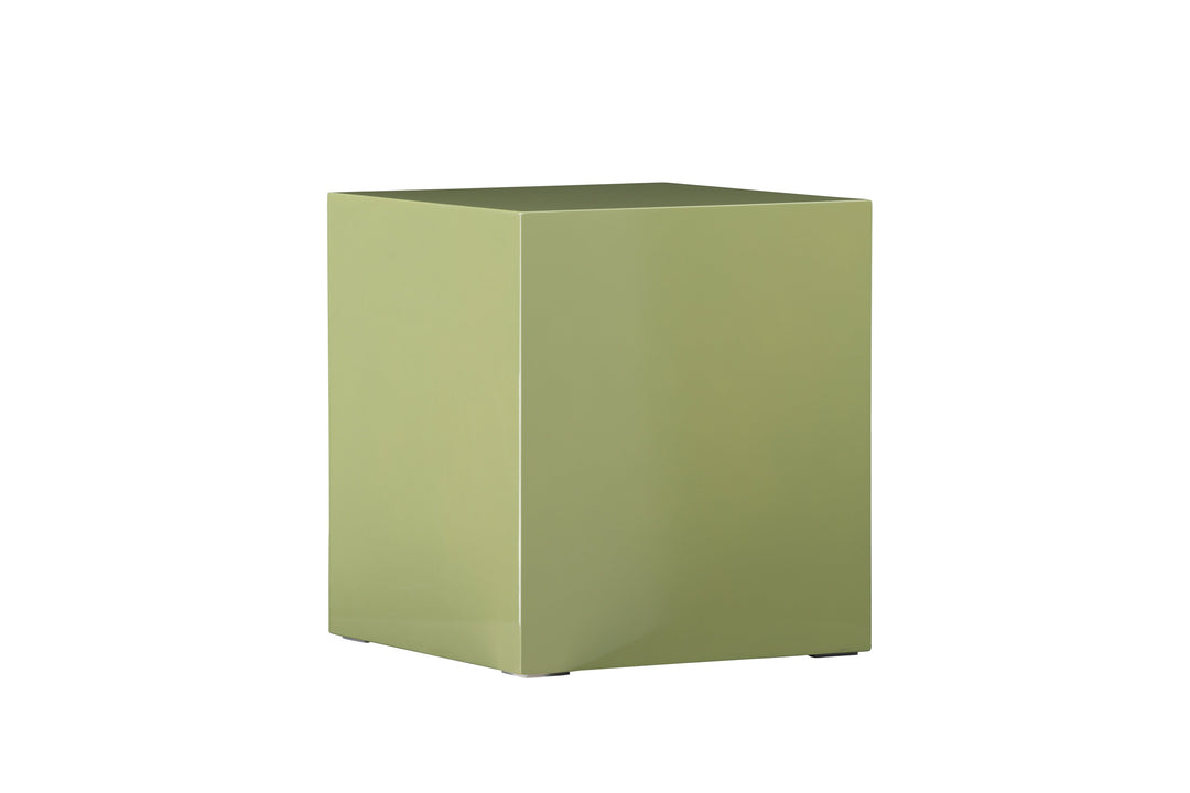 VENTURE DESIGN York sofabord Høj kvadratisk lysegrøn blank MDF 40x40