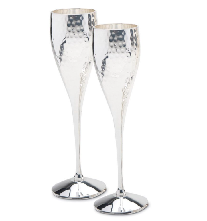 Produktbillede af Champagne Glas 2 Stk Hammeret på tilbud i premium kvalitet