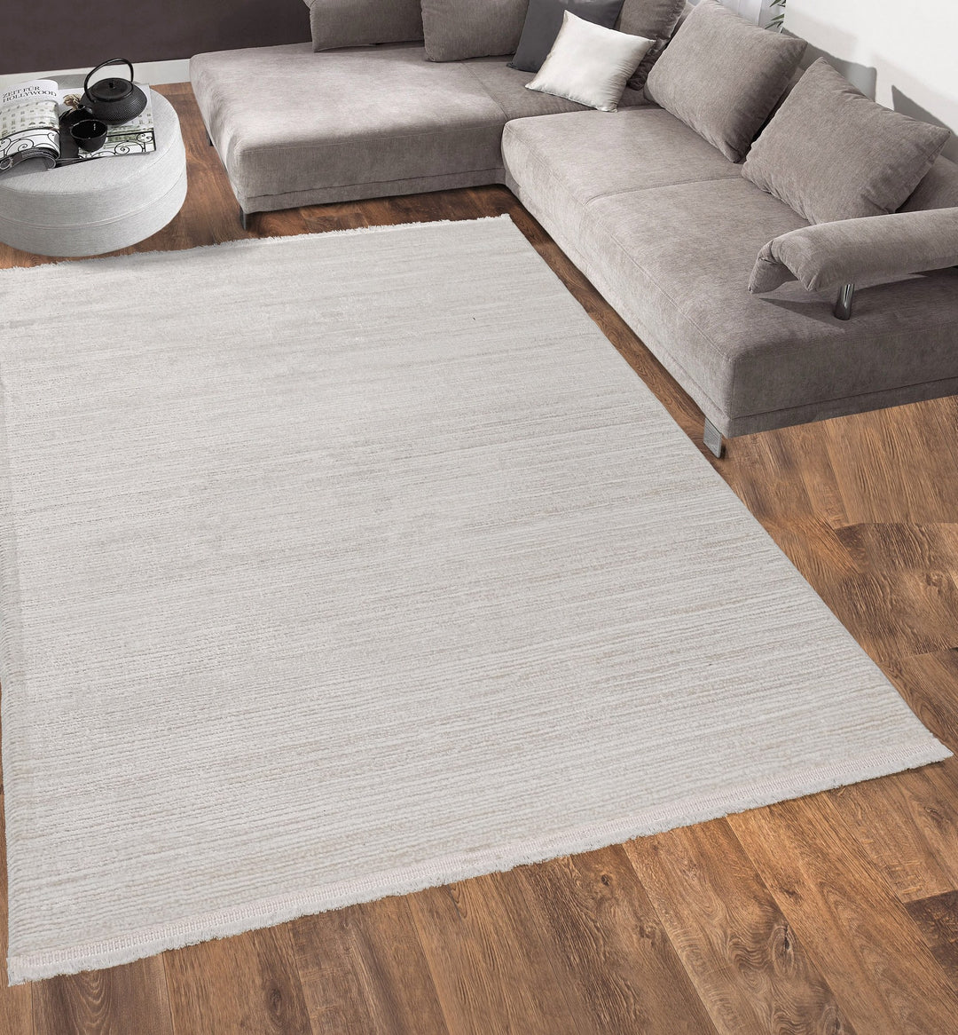 TEPPI Leo gulvtæppe m. frynser rektangulær creme polypropylen/polyester 160x230
