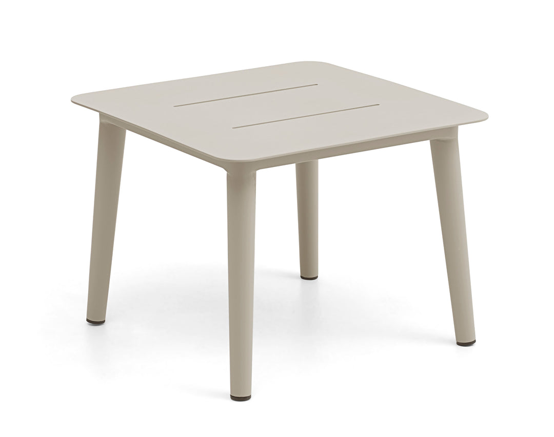 Silba udendørs sidebord kvadratisk sand aluminium 45x45