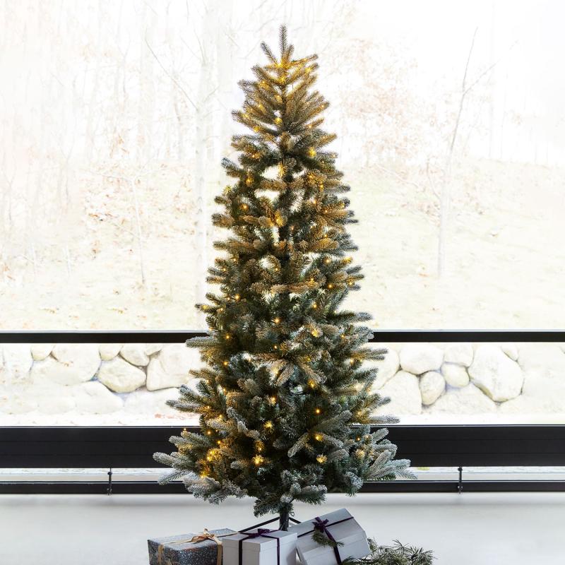 Produktbillede af Sirius Elias Juletræ 273 LED 210 cm Hvid/Grøn i premium kvalitet