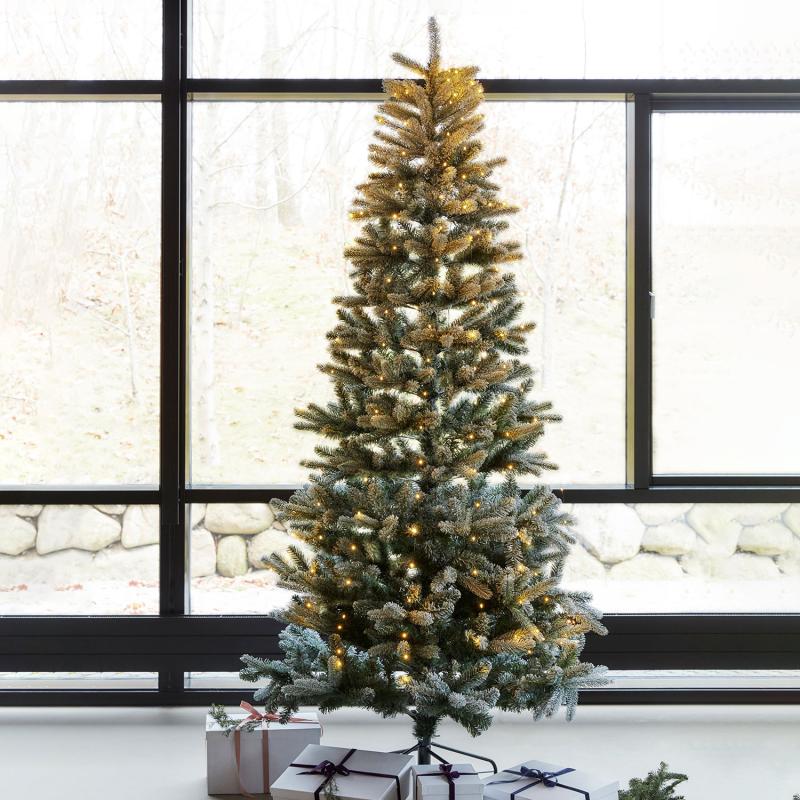 Produktbillede af Sirius Elias Juletræ 312 LED 240 cm Hvid/Grøn i premium kvalitet