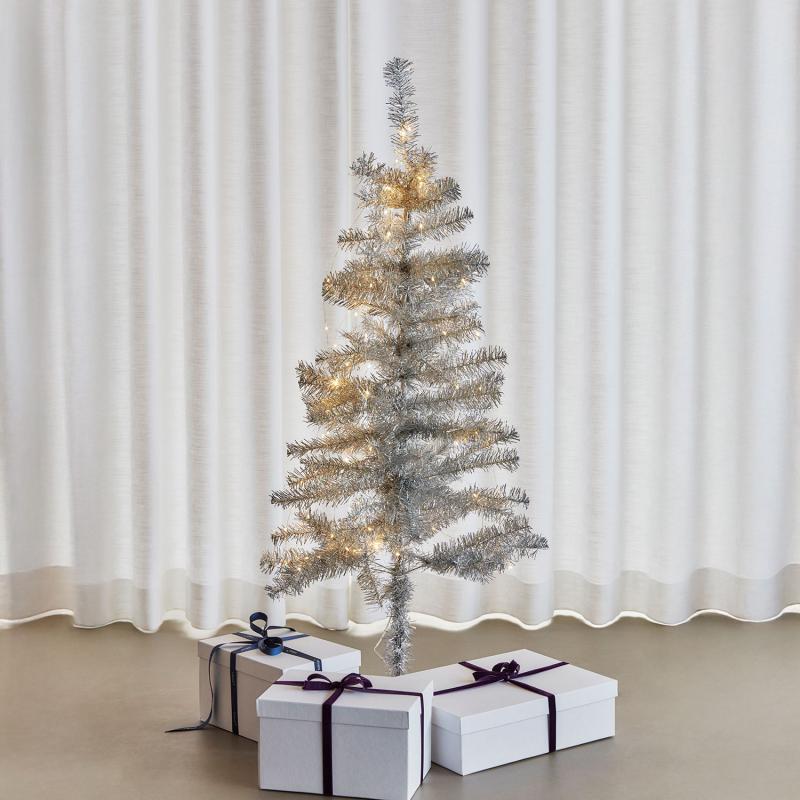 Produktbillede af Sirius Happy Juletræ 60 LED 120 cm Sølv i premium kvalitet