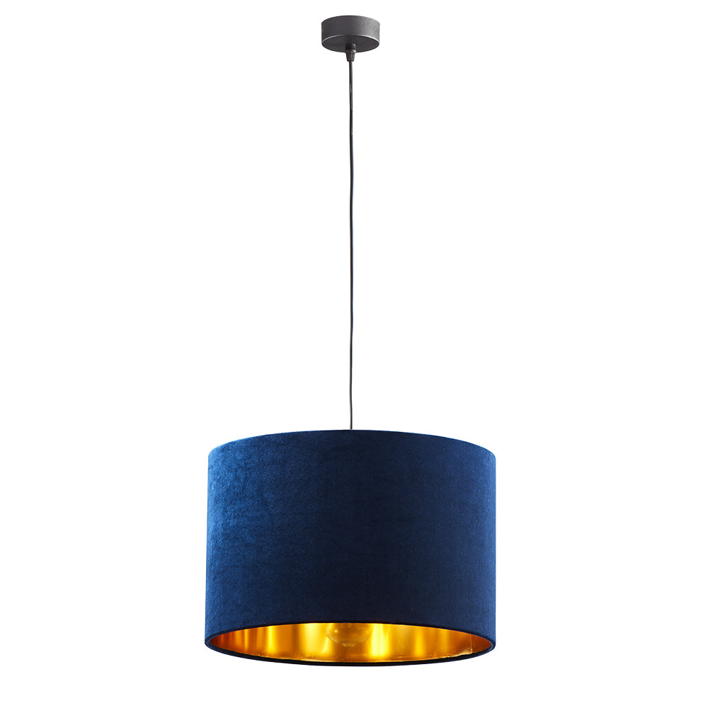 TK Tercino loftlampe 380 guld og blåt stof